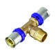 Пресс-фитинг. Тройник латунный Ø20 - 3/4"г - Ø20